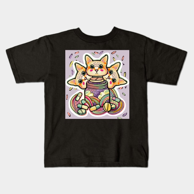 TRIPle cat Kids T-Shirt by Sovey_tattoo